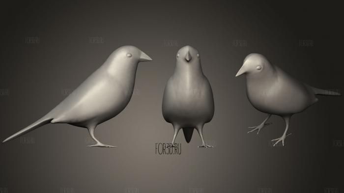 Red Browed Finch stl model for CNC